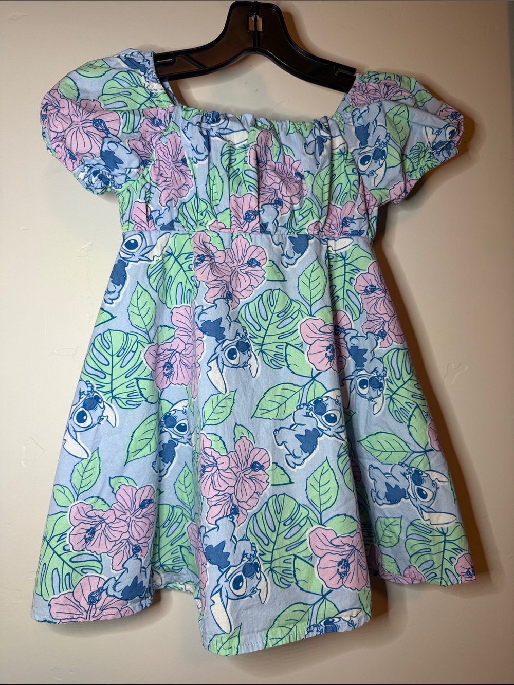 Disney Lilo & Stitch Dress Girls Size 4/5 XS Tropical Sundress 100% Cotton